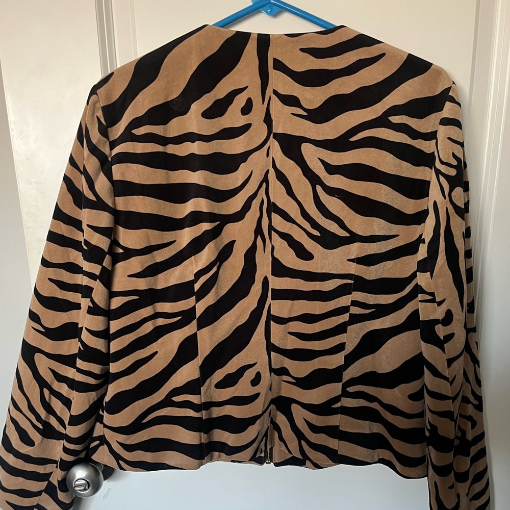 CHICO’S animal print blazer jacket NWT size 2 - Picture 2 of 6